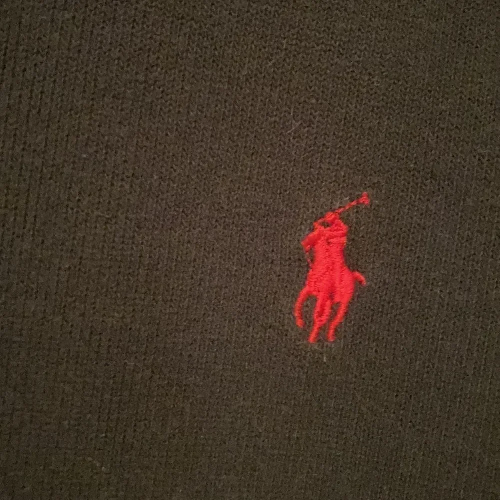 Polo Ralph Lauren Half Zip Green Pullover French Rib Polo Pony Sweatshirt